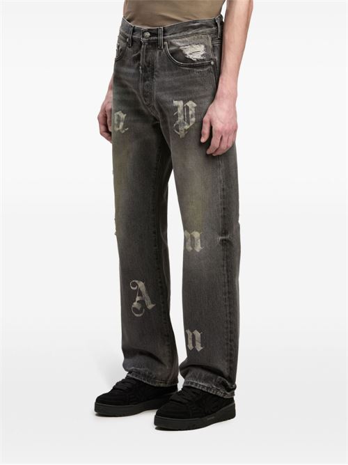 Jeans ampi con applicazione PALM ANGELS | PMYA041F24DEN0011010